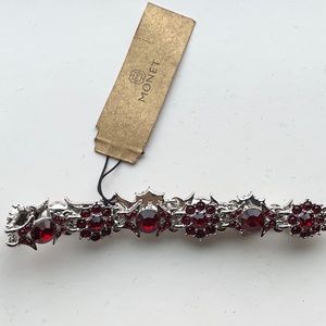 Beautiful ruby colored jewel costume bracelet